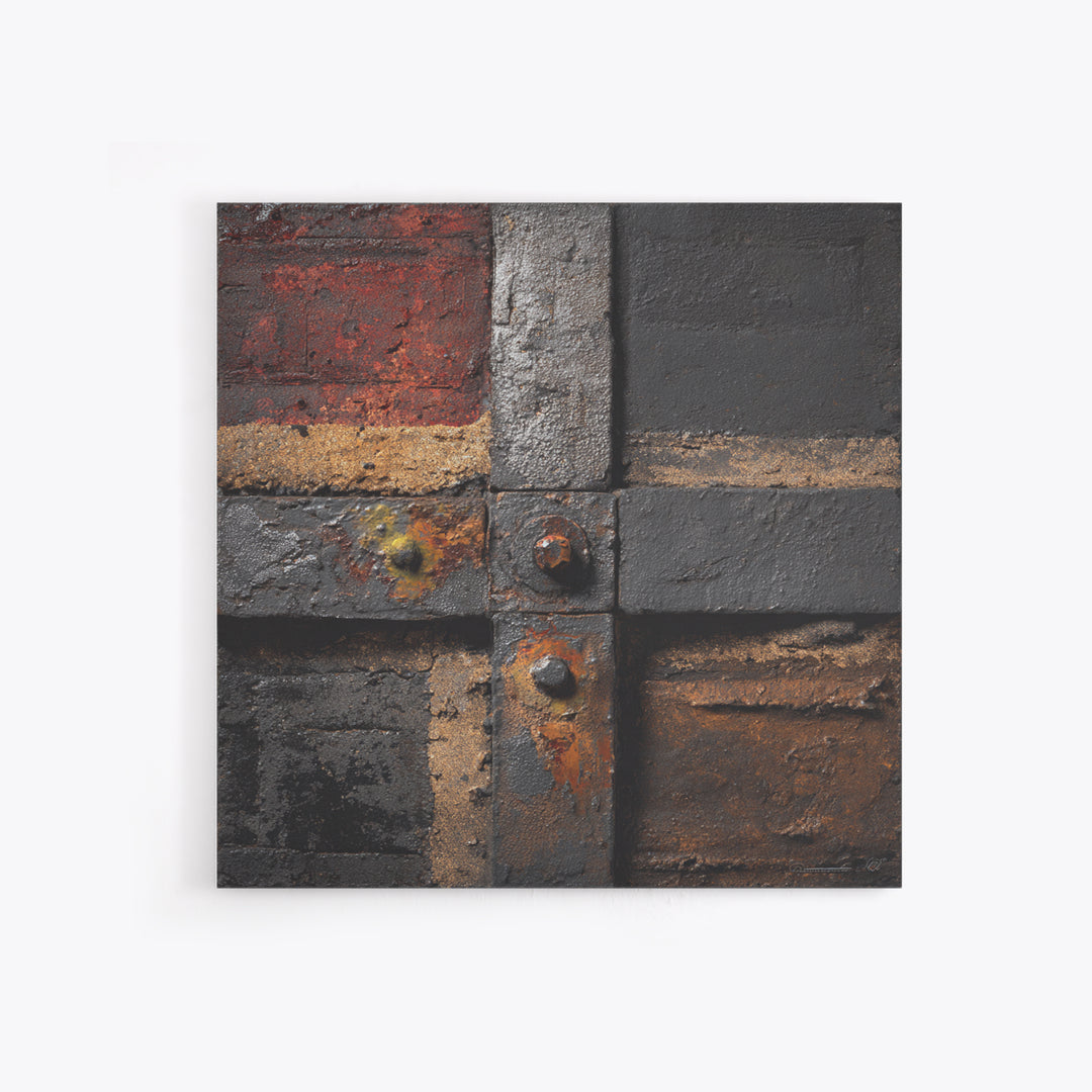 Exposed Brick Texture Abstract Framed Canvas Print, Industrial Art, Art Prints, Living Room Decor, Fine Art, Foundry, IND-1x1-28