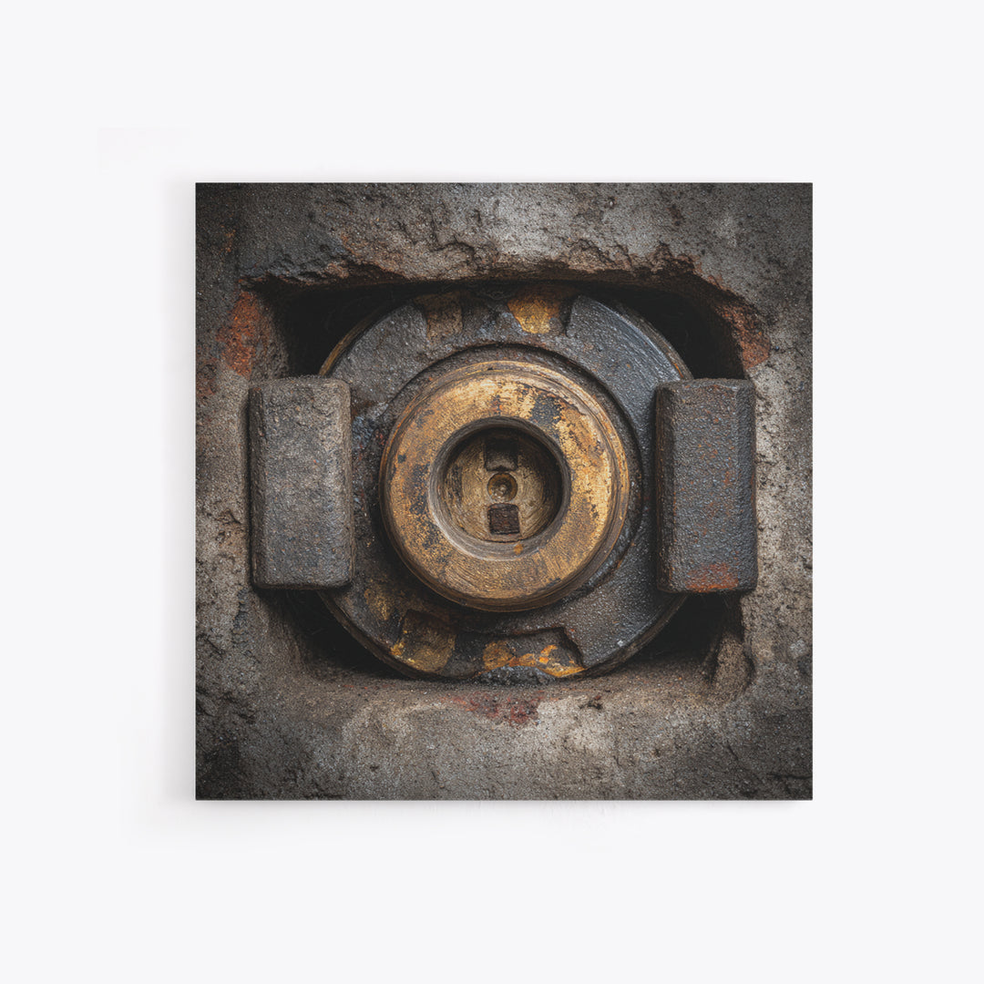 Steam Locomotive Wheel Closeup Framed Canvas Print, Industrial Art, Room Decor, Living Room Decor, Fine Art, Foundry, IND-1x1-78