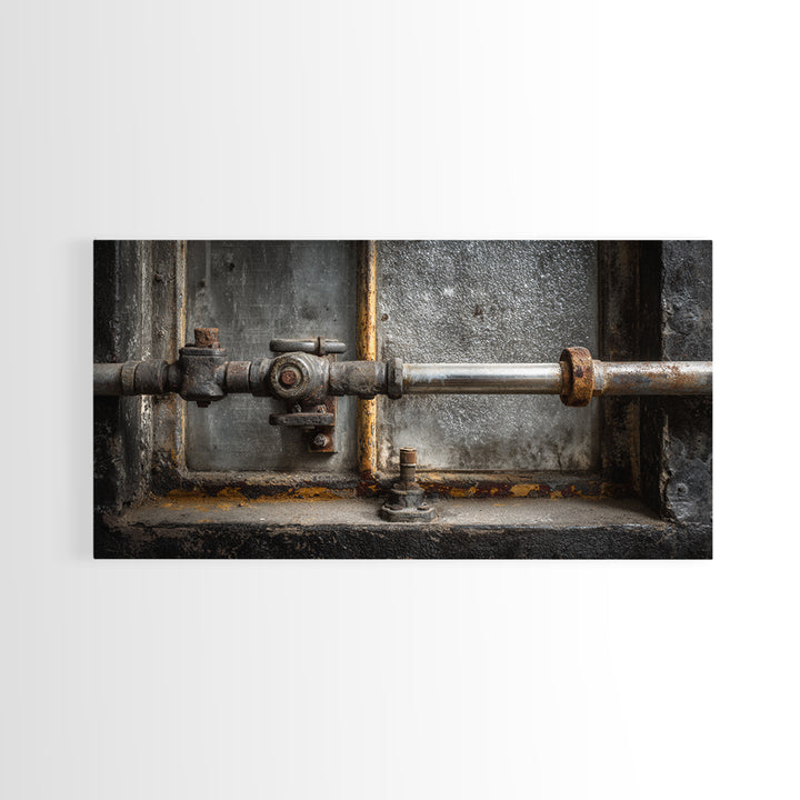 Old Factory Window Canvas Print, Industrial Art, Home Decor, Living Room Decor, Foundry, Abstract Art, Textured Wall Art, IND-2x1-22