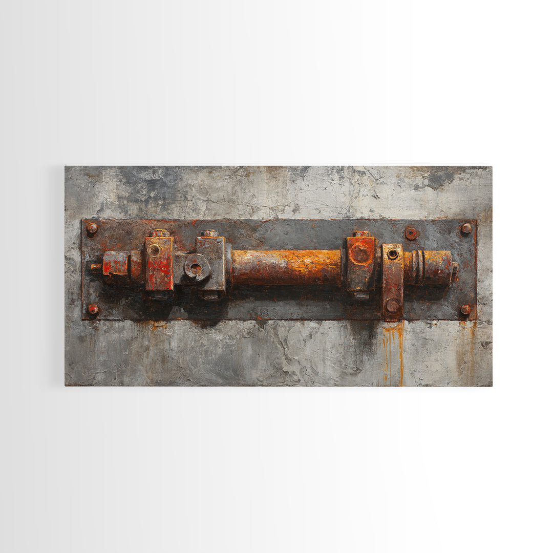 Concrete Wall Abstract Canvas Print, Industrial Art, Dining Room Wall Art, Living Room Decor, Abstract Art, Foundry, IND-2x1-53