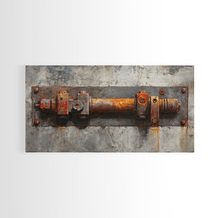 Concrete Wall Abstract Canvas Print, Industrial Art, Dining Room Wall Art, Living Room Decor, Abstract Art, Foundry, IND-2x1-53
