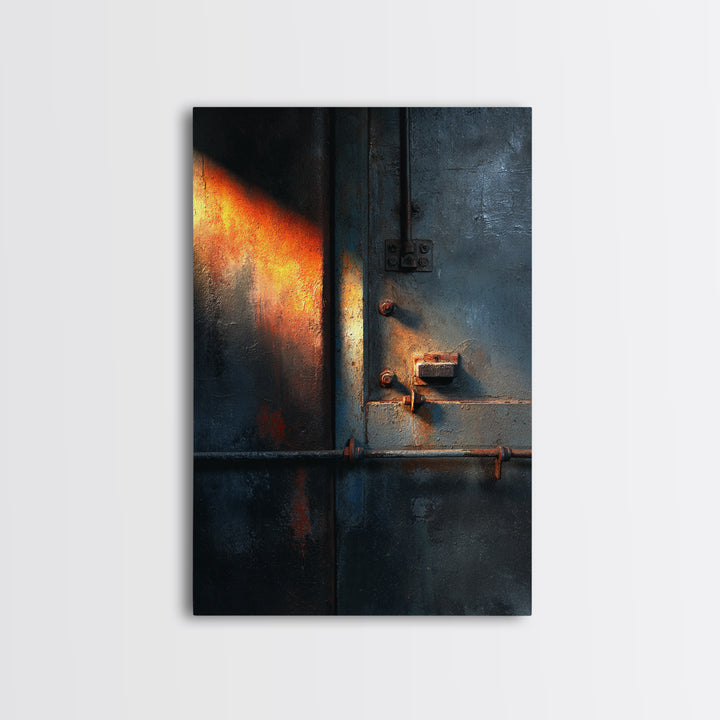 Old Factory Window Canvas Print, Industrial Art, Abstract Wall Art, Living Room Decor, Fine Art, Foundry, Black and White Art, IND-2x3-58