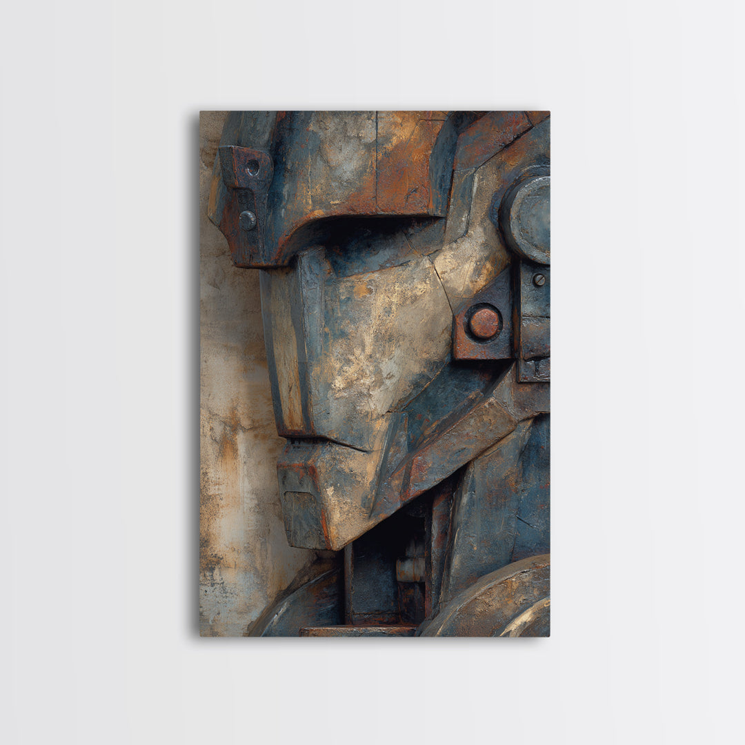 Concrete Wall Abstract Framed Canvas Print, Industrial Art, Gallery Decor, Living Room Decor, Abstract Art, Foundry, Home Decor, IND-2x3-89