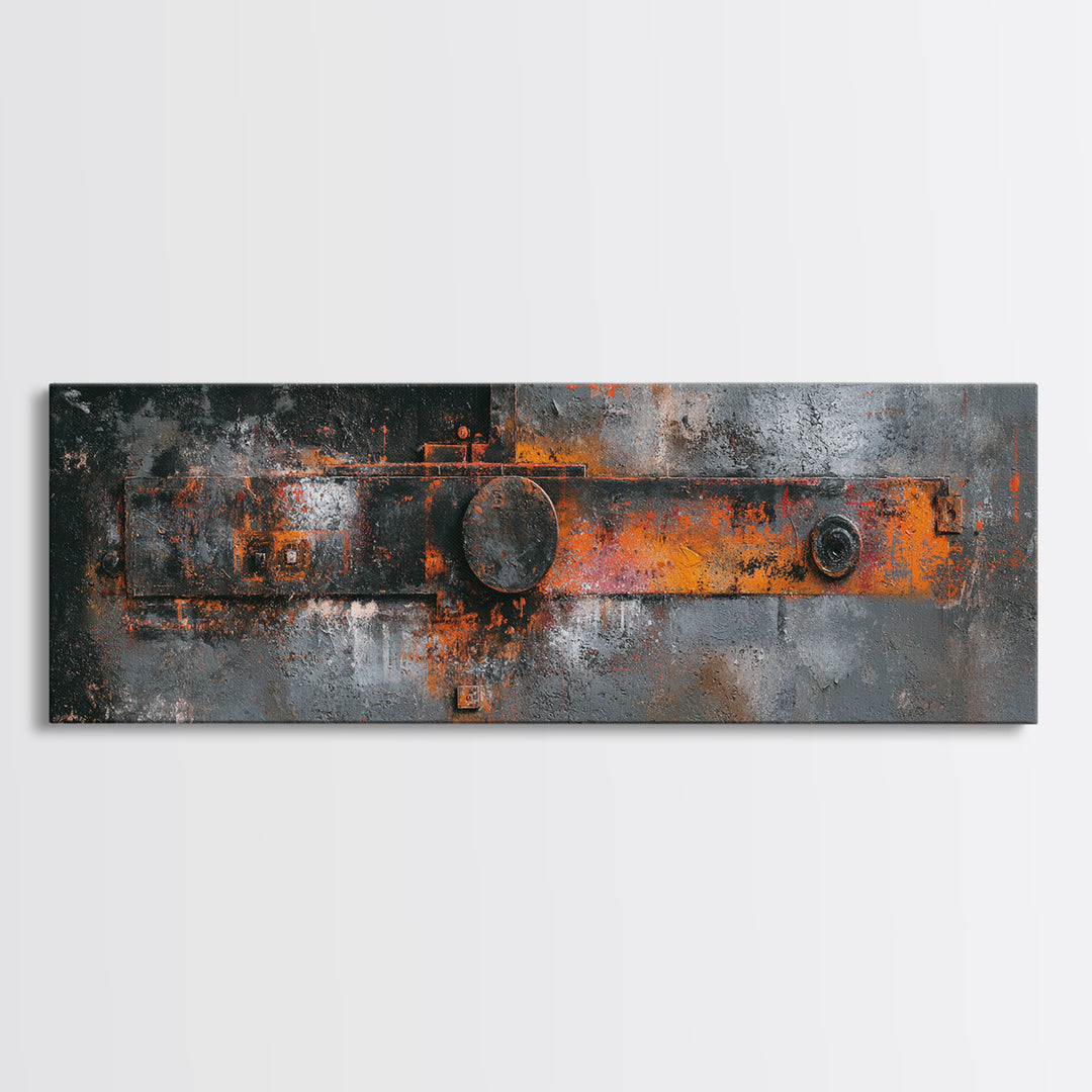 Exposed Brick Texture Abstract Framed Canvas Print, Industrial Art, Fine Art Print, Living Room Decor, Abstract Art, Foundry, IND-3x1-44