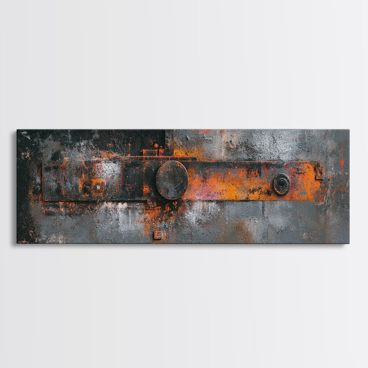Exposed Brick Texture Abstract Framed Canvas Print, Industrial Art, Fine Art Print, Living Room Decor, Abstract Art, Foundry, IND-3x1-44