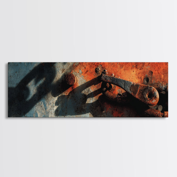 Chain and Hook Still Life Canvas Print, Industrial Art, Steampunk Decor, Living Room Decor, Fine Art, Foundry, Luxury Decor, IND-3x1-8