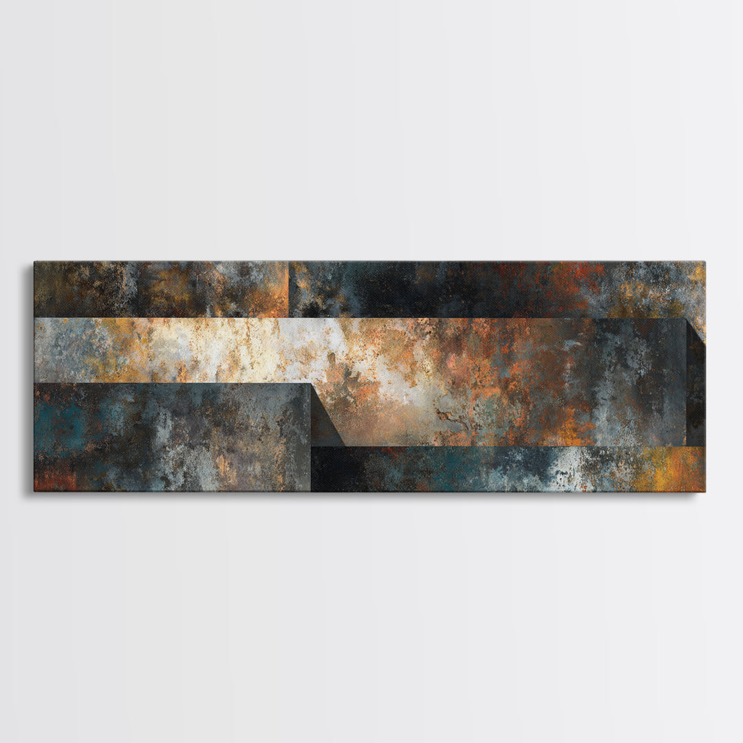 Exposed Brick Texture Abstract Canvas Print, Industrial Art, Printables, Living Room Decor, Foundry, Dining Room Wall Art, IND-3x1-92