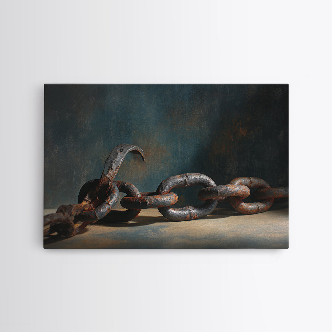 Chain and Hook Still Life Framed Canvas Print, Industrial Art, Fine Art Print, Living Room Decor, Fine Art, Foundry, Wall Decor, IND-3x2-20