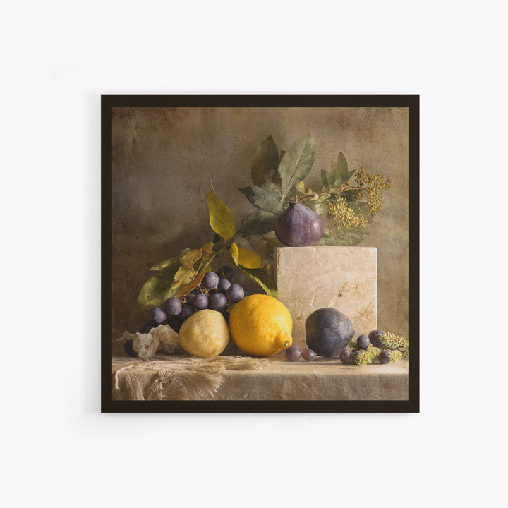Marble Fruit Still Life Canvas Print, Italian Villa Art, Large Wall Art, Living Room Decor, Fine Art, Villa, Landscape Art, IVA-1x1-23