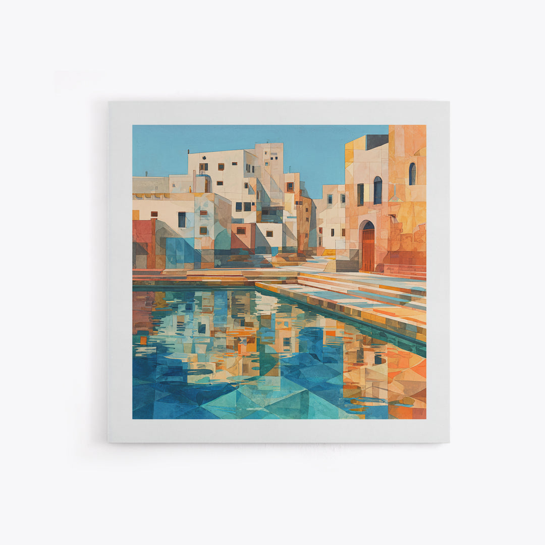 Venetian Canal Reflection Without City Crowd Canvas Print, Italian Villa Art, Bedroom Wall Art, Living Room Decor, Villa, IVA-1x1-44