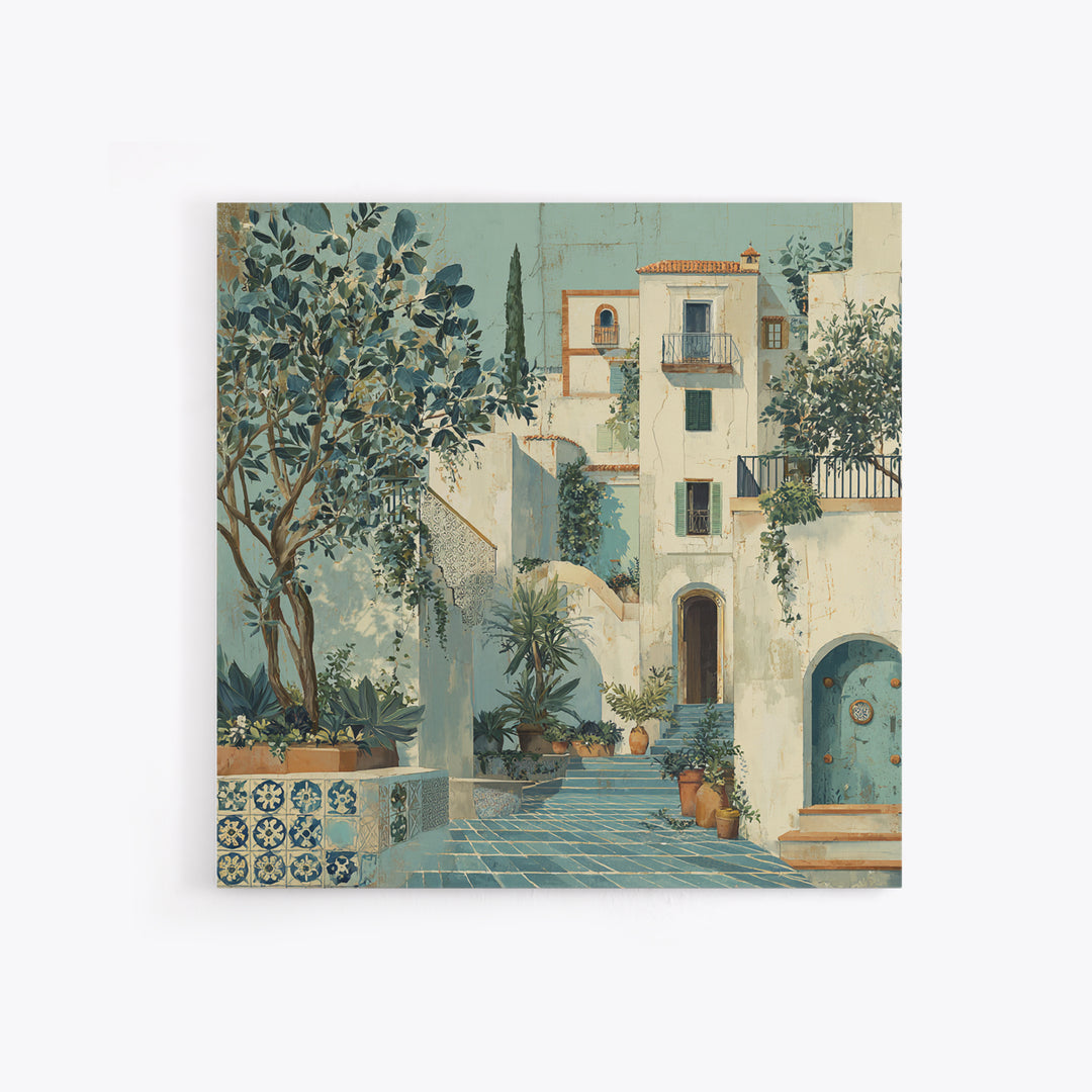 Amalfi Coast Cliffs Canvas Print, Italian Villa Art, Neutral Wall Art, Living Room Decor, Fine Art, Villa, Statement Artwork, IVA-1x1-85