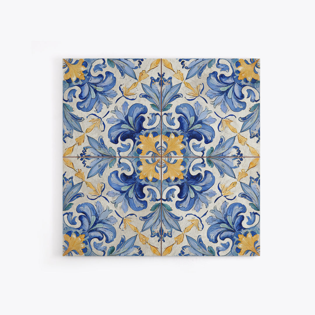 Italian Tile Pattern Canvas Print, Italian Villa Art, Rustic Home Decor, Living Room Decor, Fine Art, Villa, Boho Decor, IVA-1x1-89