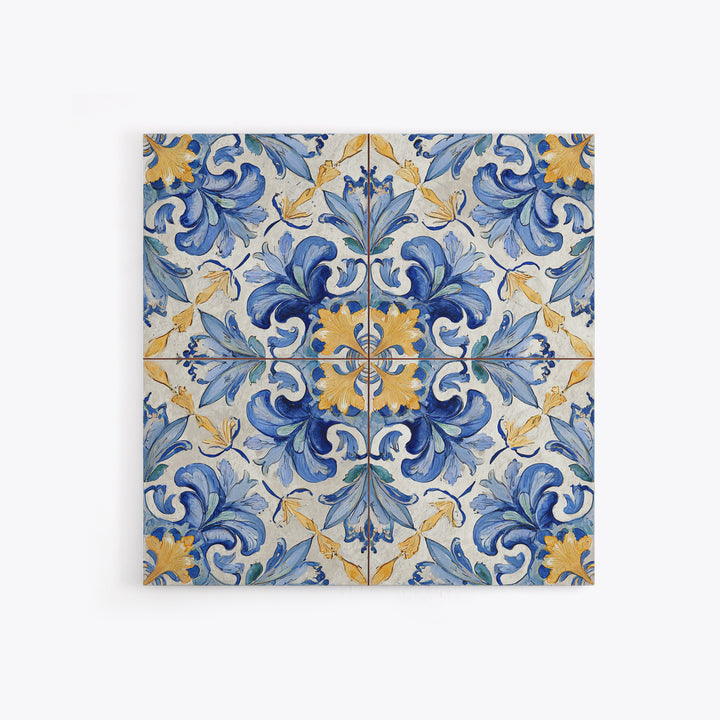 Italian Tile Pattern Canvas Print, Italian Villa Art, Rustic Home Decor, Living Room Decor, Fine Art, Villa, Boho Decor, IVA-1x1-89