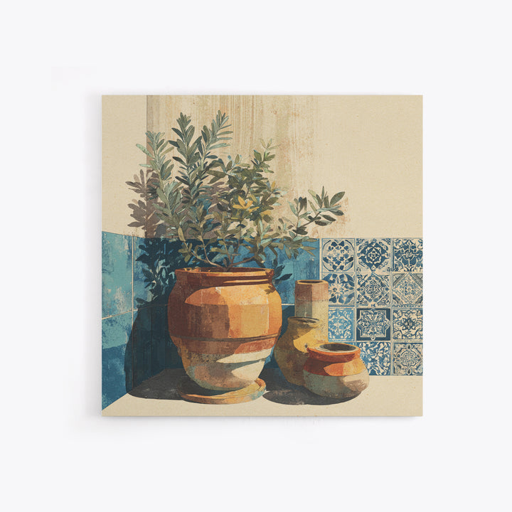 Terra Cotta Pot Canvas Print, Italian Villa Art, Living Room Art, Living Room Decor, Villa, Neutral Decor, Modern Decor, IVA-1x1-94