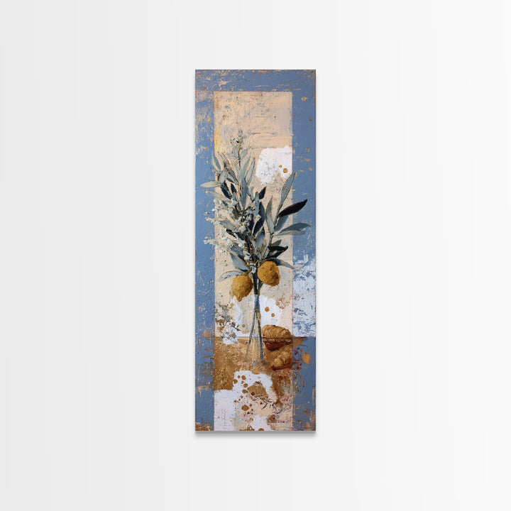 Mediterranean Arch Framing Blue Sea Framed Canvas Print, Italian Villa Art, Gallery Wall Set, Living Room Decor, Villa, IVA-1x3-20