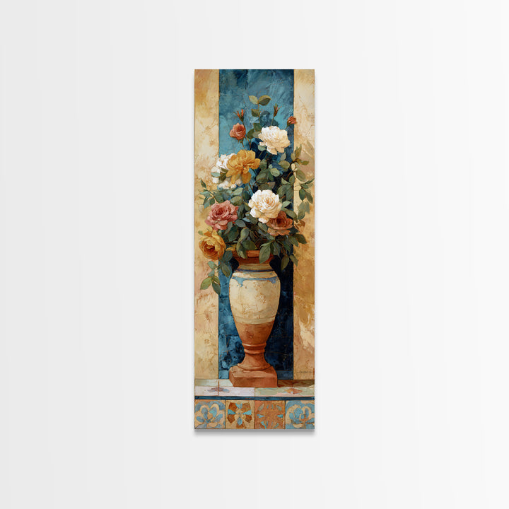Italian Villa Garden Urn Canvas Print, Italian Villa Art, Landscape Art, Living Room Decor, Oil Painting, Villa, IVA-1x3-42