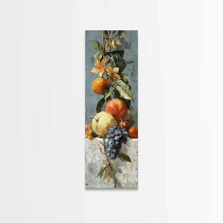 Marble Fruit Still Life Canvas Print, Italian Villa Art, Statement Artwork, Living Room Decor, Fine Art, Villa, Oil Painting, IVA-1x3-59