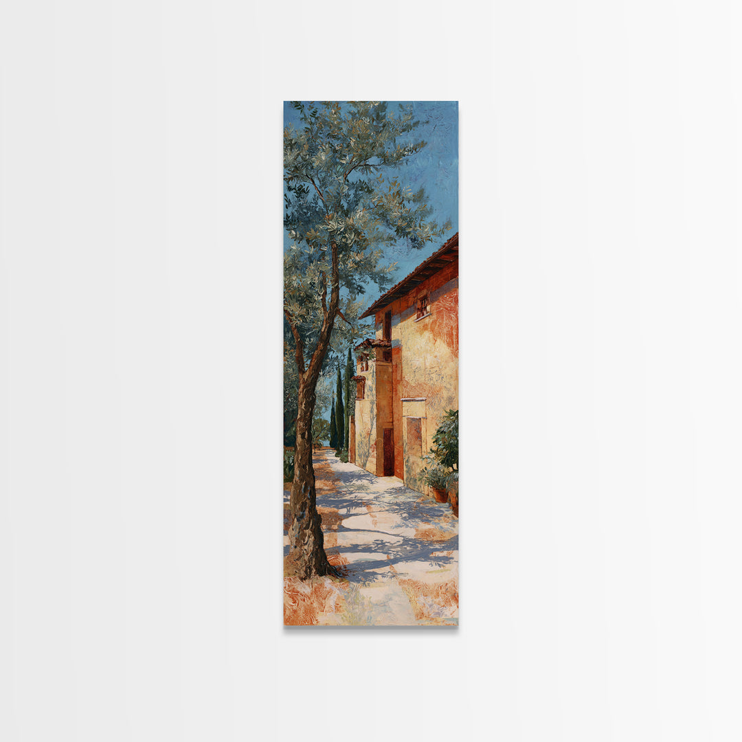 Olive Grove Path Canvas Print, Italian Villa Art, Living Room Decor, Oil Painting, Villa, Living Room Wall Art, IVA-1x3-63