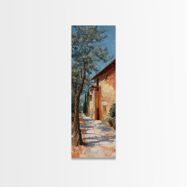 Olive Grove Path Canvas Print, Italian Villa Art, Living Room Decor, Oil Painting, Villa, Living Room Wall Art, IVA-1x3-63