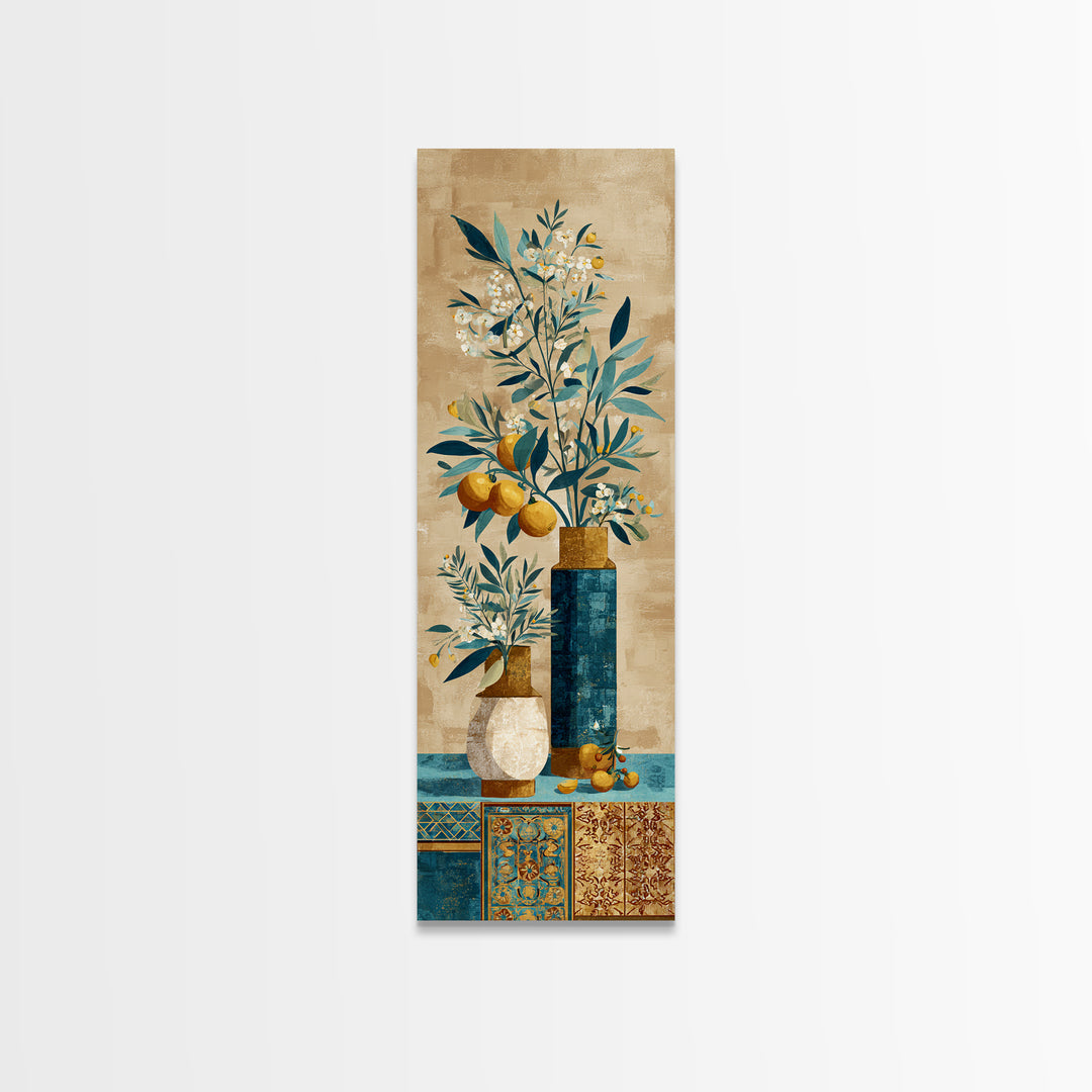 Pasta Herbs and Tomatoes Still Life Canvas Print, Italian Villa Art, Neutral Wall Art, Living Room Decor, Fine Art, Villa, IVA-1x3-7