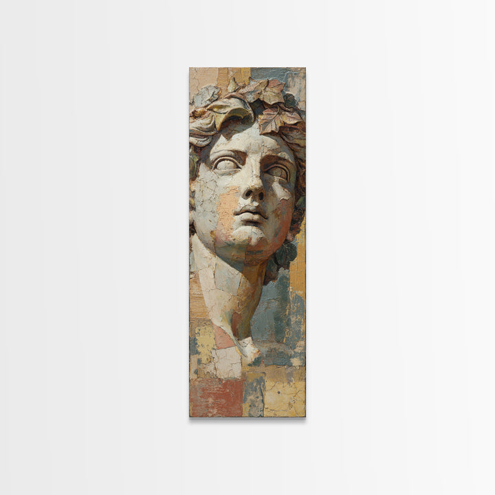 Classic Roman Statue Bust Canvas Print, Italian Villa Art, Art Print, Living Room Decor, Fine Art, Villa, Printable Art, IVA-1x3-72