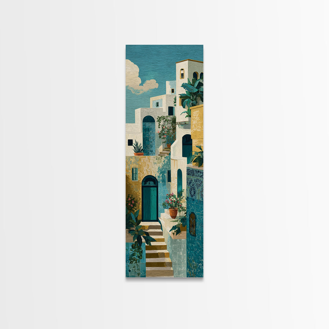 Amalfi Coast Cliffs Canvas Print, Italian Villa Art, Fine Art Print, Living Room Decor, Fine Art, Villa, Original Painting, IVA-1x3-73