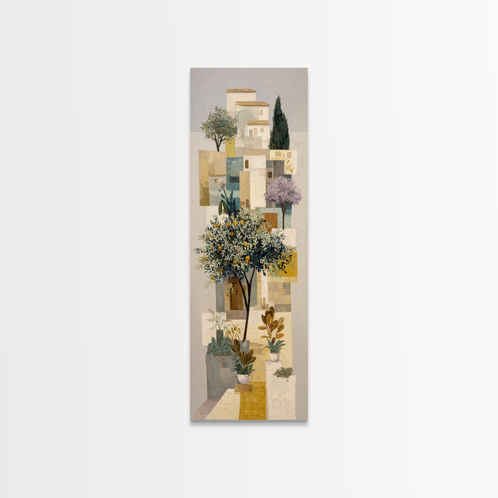 Olive Grove Path Framed Canvas Print, Italian Villa Art, Oil Painting, Living Room Decor, Fine Art, Villa, Farmhouse Wall Art, IVA-1x3-87