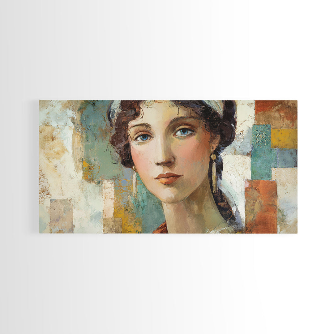 Renaissance Inspired Portrait with Modern Softness Canvas Print, Italian Villa Art, Landscape Print, Living Room Decor, Villa, IVA-2x1-14