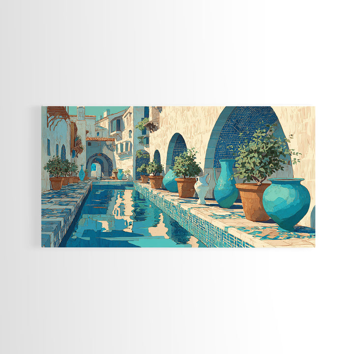 Venetian Canal Reflection Without City Crowd Framed Canvas Print, Italian Villa Art, Neutral Decor, Living Room Decor, Villa, IVA-2x1-16