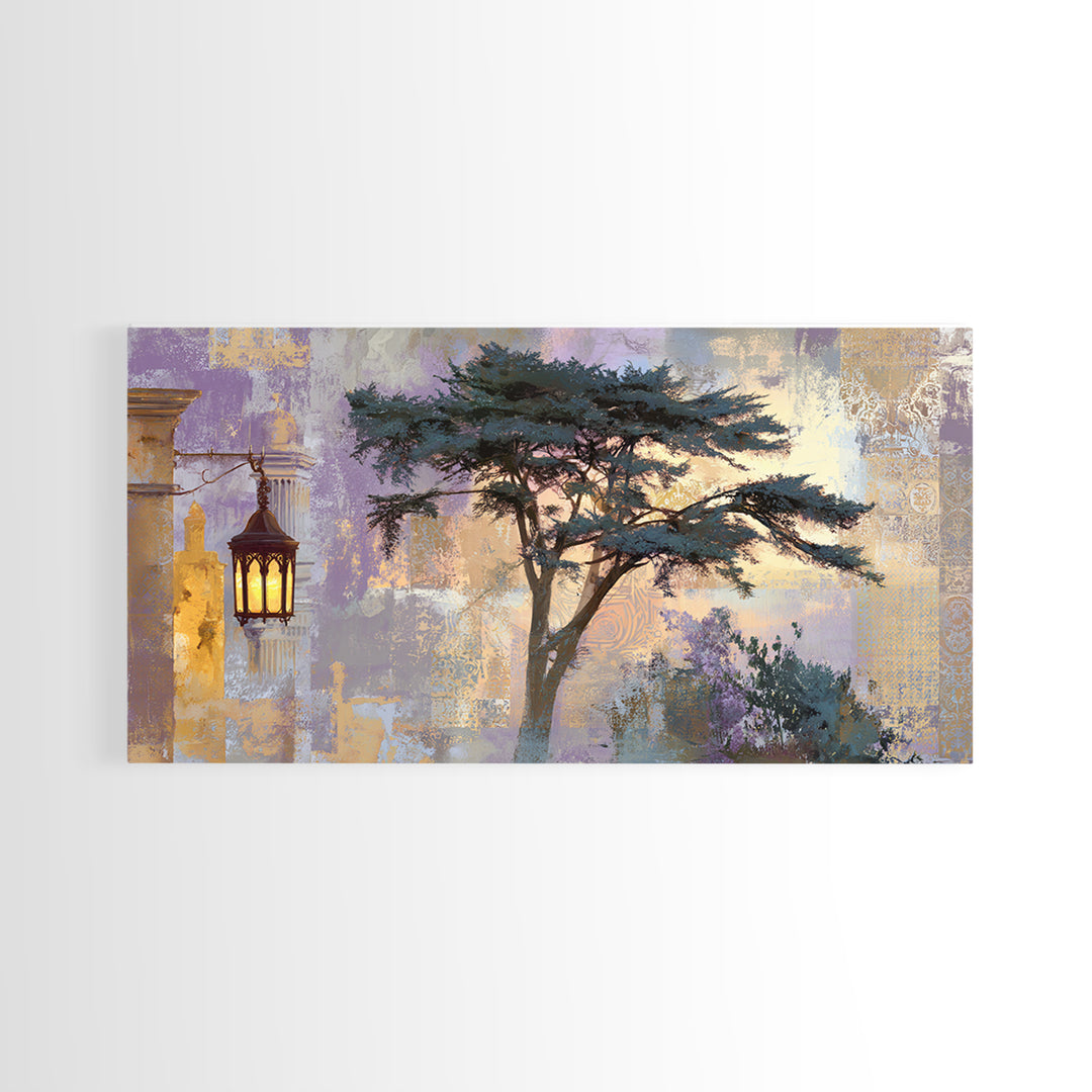 Cypress Silhouette at Sunset Canvas Print, Italian Villa Art, Gallery Decor, Living Room Decor, Villa, Minimalist Decor, IVA-2x1-17