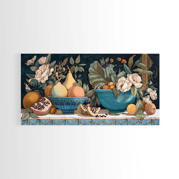 Marble Fruit Still Life Framed Canvas Print, Italian Villa Art, Gallery Wall Set, Living Room Decor, Fine Art, Villa, IVA-2x1-19