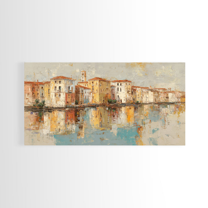 Venetian Canal Reflection Without City Crowd Canvas Print, Italian Villa Art, Contemporary Art, Living Room Decor, Villa, IVA-2x1-40