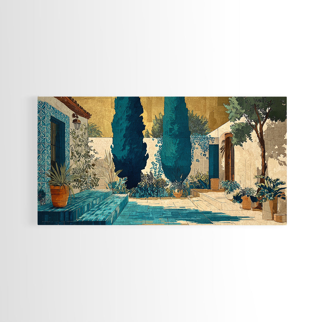 Cypress Silhouette at Sunset Canvas Print, Italian Villa Art, Gallery Decor, Living Room Decor, Villa, Minimalist Decor, IVA-2x1-41