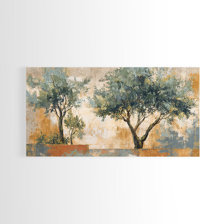 Olive Grove Path Canvas Print, Italian Villa Art, Framed Wall Art, Living Room Decor, Oil Painting, Villa, Colorful Wall Art, IVA-2x1-47