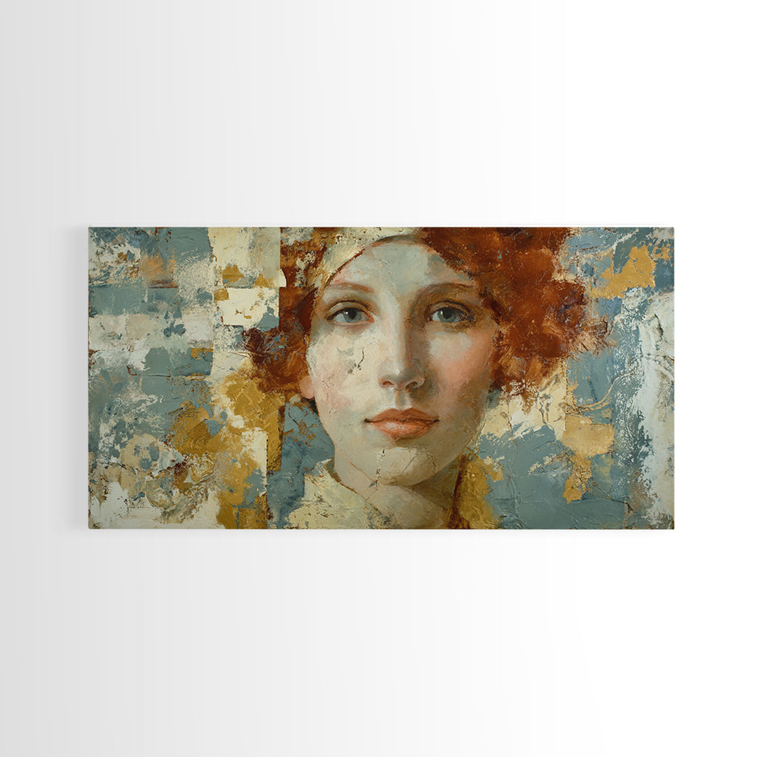 Renaissance Inspired Portrait with Modern Softness Canvas Print, Italian Villa Art, Gallery Decor, Living Room Decor, Villa, IVA-2x1-62