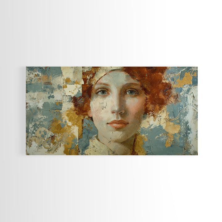 Renaissance Inspired Portrait with Modern Softness Canvas Print, Italian Villa Art, Gallery Decor, Living Room Decor, Villa, IVA-2x1-62
