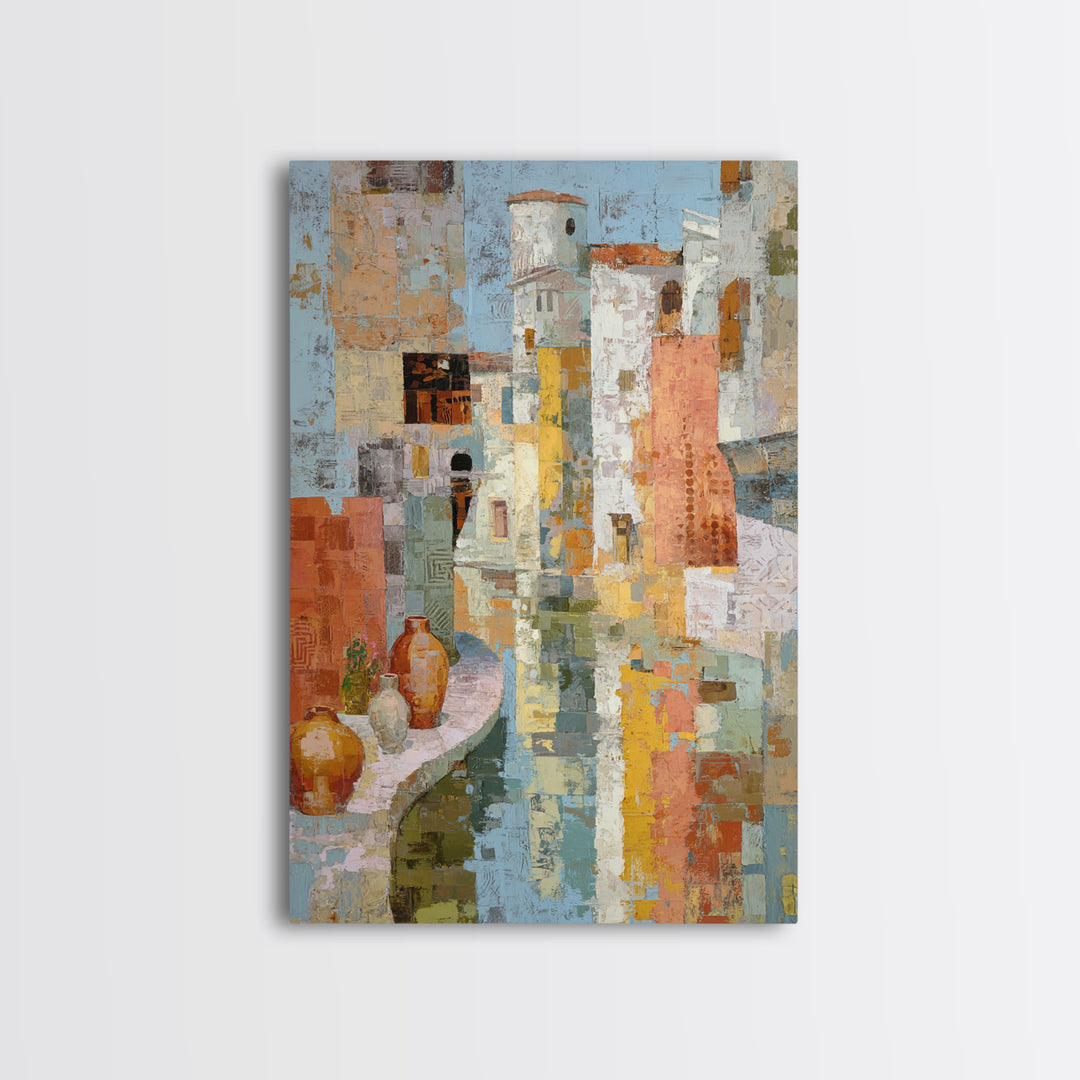 Venetian Canal Reflection Without City Crowd Canvas Print, Italian Villa Art, Digital Download Art, Living Room Decor, Villa, IVA-2x3-100