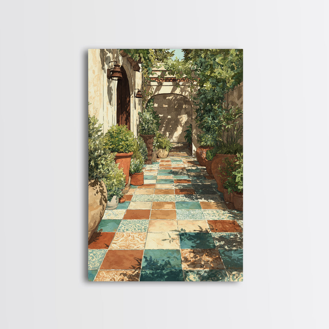 Olive Grove Path Canvas Print, Italian Villa Art, Living Room Decor, Abstract Art, Villa, Living Room Art, Gallery Wall Set, IVA-2x3-11
