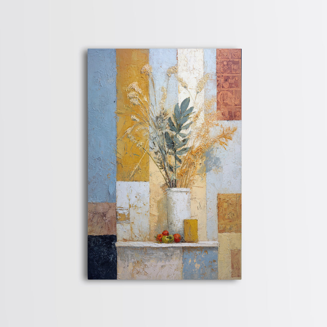 Pasta Herbs and Tomatoes Still Life Framed Canvas Print, Italian Villa Art, Printable Art, Living Room Decor, Fine Art, Villa, IVA-2x3-3