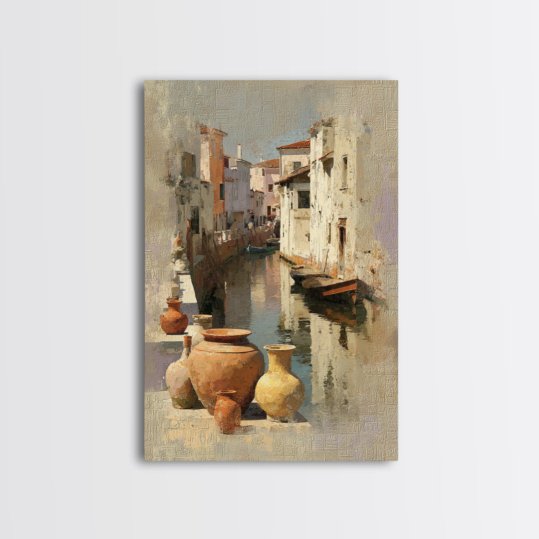 Venetian Canal Reflection Without City Crowd Canvas Print, Italian Villa Art, Digital Download Art, Living Room Decor, Villa, IVA-2x3-52