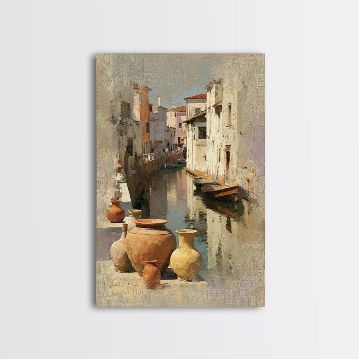 Venetian Canal Reflection Without City Crowd Canvas Print, Italian Villa Art, Digital Download Art, Living Room Decor, Villa, IVA-2x3-52