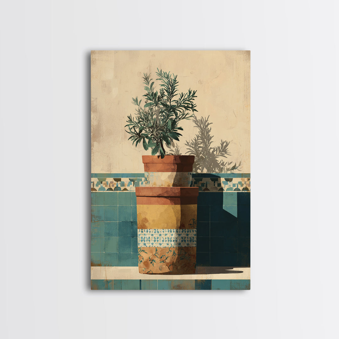 Terra Cotta Pot Canvas Print, Italian Villa Art, Wall Decor, Living Room Decor, Fine Art, Villa, Contemporary Art, IVA-2x3-54