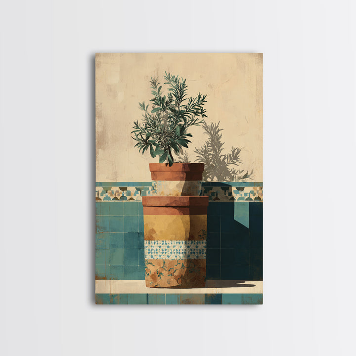 Terra Cotta Pot Canvas Print, Italian Villa Art, Wall Decor, Living Room Decor, Fine Art, Villa, Contemporary Art, IVA-2x3-54