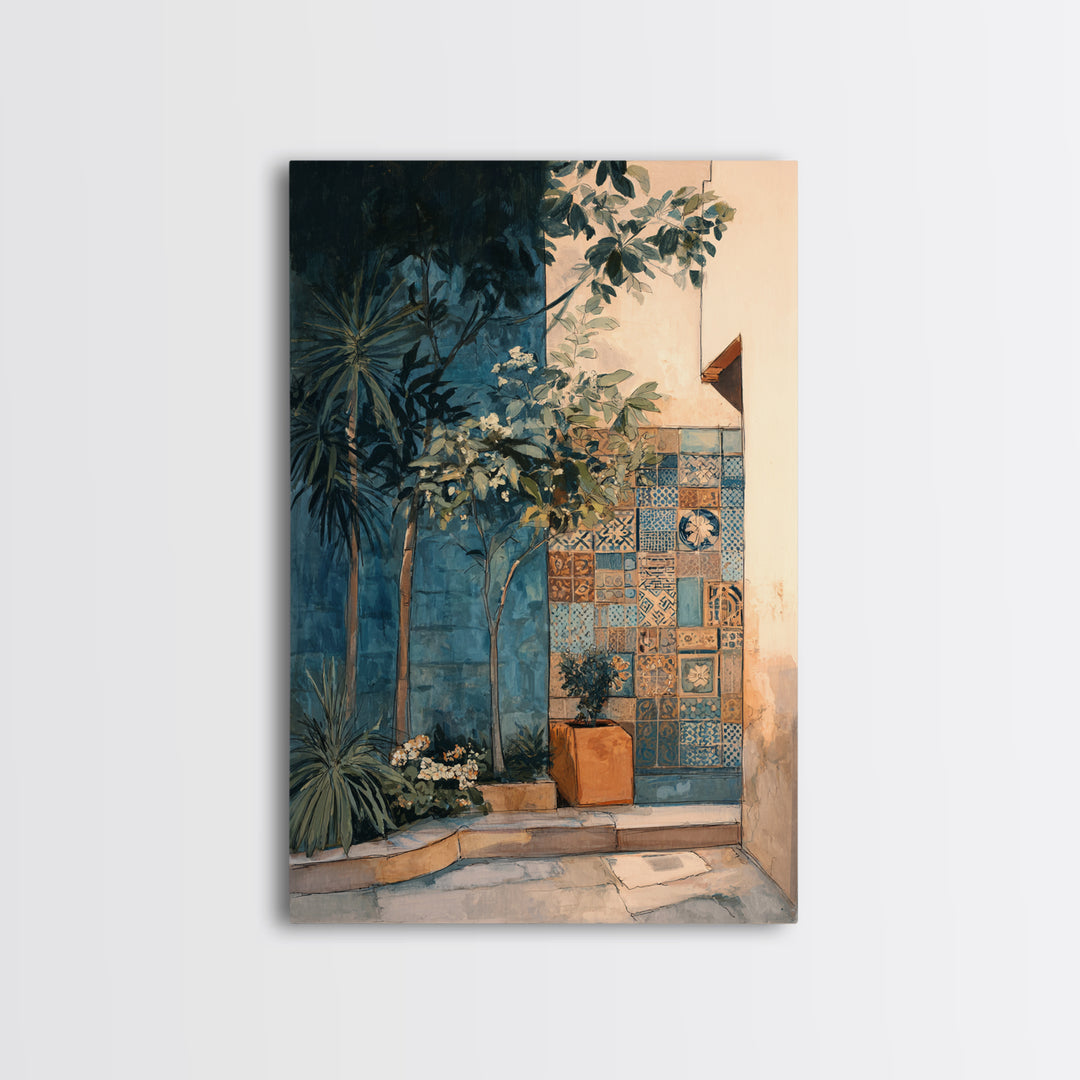 Olive Grove Path Framed Canvas Print, Italian Villa Art, Boho Decor, Living Room Decor, Abstract Art, Villa, Digital Wall Art, IVA-2x3-83