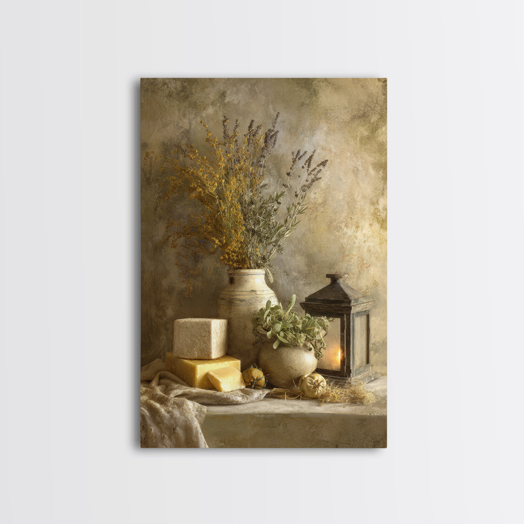 Pasta Herbs and Tomatoes Still Life Canvas Print, Italian Villa Art, Fine Art Print, Living Room Decor, Fine Art, Villa, IVA-2x3-99
