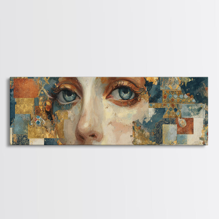 Renaissance Inspired Portrait with Modern Softness Canvas Print, Italian Villa Art, Boho Decor, Living Room Decor, Villa, IVA-3x1-10