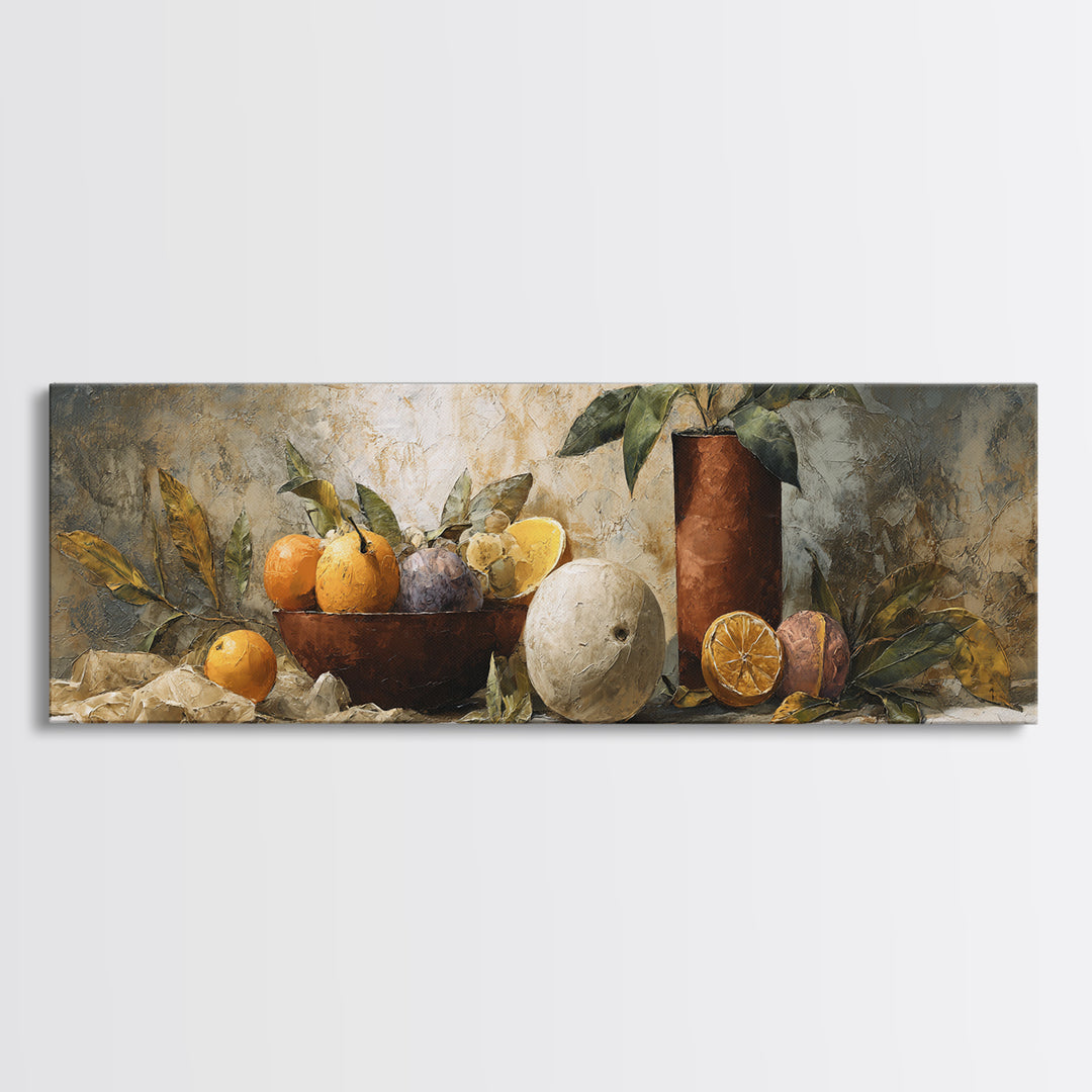 Marble Fruit Still Life Framed Canvas Print, Italian Villa Art, Gallery Wall Set, Living Room Decor, Fine Art, Villa, IVA-3x1-15