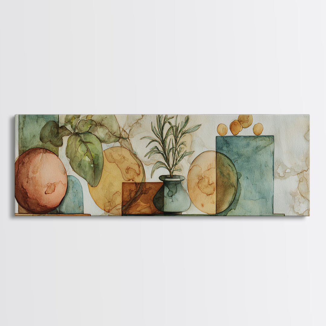 Florentine Floral Ornament Pattern Canvas Print, Italian Villa Art, Wall Art Prints, Living Room Decor, Fine Art, Villa, IVA-3x1-26