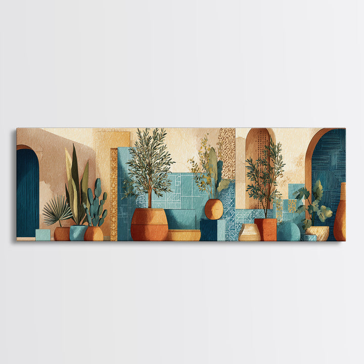 Terra Cotta Pot Canvas Print, Italian Villa Art, Minimalist Decor, Living Room Decor, Fine Art, Villa, Bedroom Wall Art, IVA-3x1-38