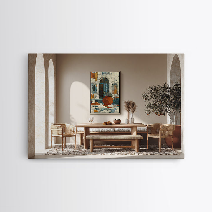 White Wine and Olives Still Life Framed Canvas Print, Italian Villa Art, Room Decor, Living Room Decor, Fine Art, Villa, IVA-3x2-20